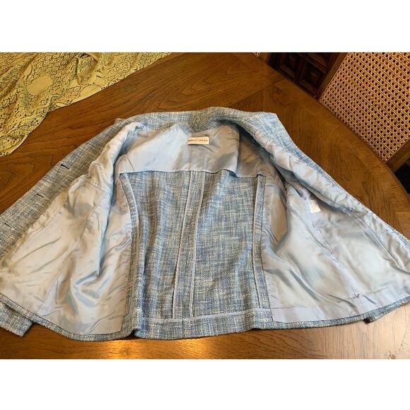 Roberto Quaglia Women’s Tweed Blazer Blue Size 46 - Picture 9 of 13